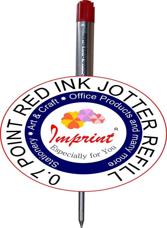 إمبرينت عبوات حبر جاف من إمبرينت، حبر سلس التدفق، مناسبة لجميع أنواع الأقلام، رأس معدني 0.7 مم، عبوة من قطعتين، حبر أحمر - Image 2