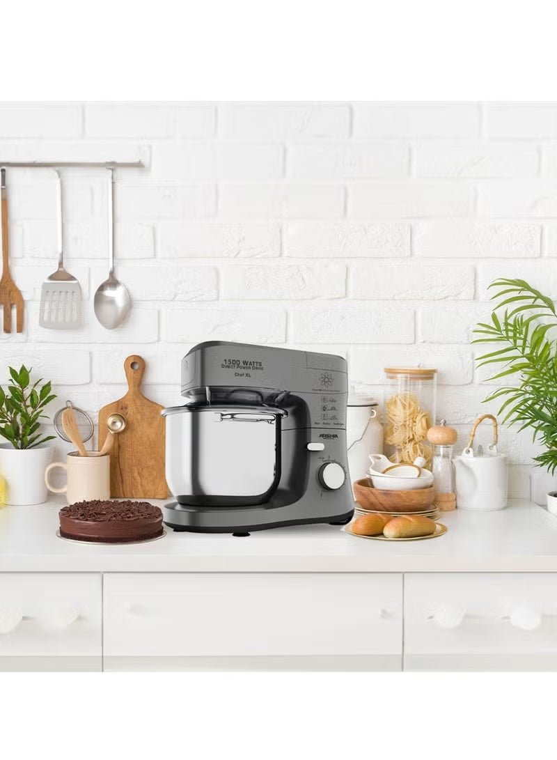 Arshia Premium Stand Mixer 7L 1500W with 8 Speed Settings and Stainless Steel Bowl Grey - SM50-3073 - Image 3