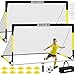 BORNEW Kids Soccer Goal for Backyard Set  2 Set of 7X5  6X4 ft Toddler Soccer Nets Training Equipment Soccer Ball Pop Up Portable Soccer Set for Kids and Youth Games and Training Goals Ages 316 Gift - Image 2