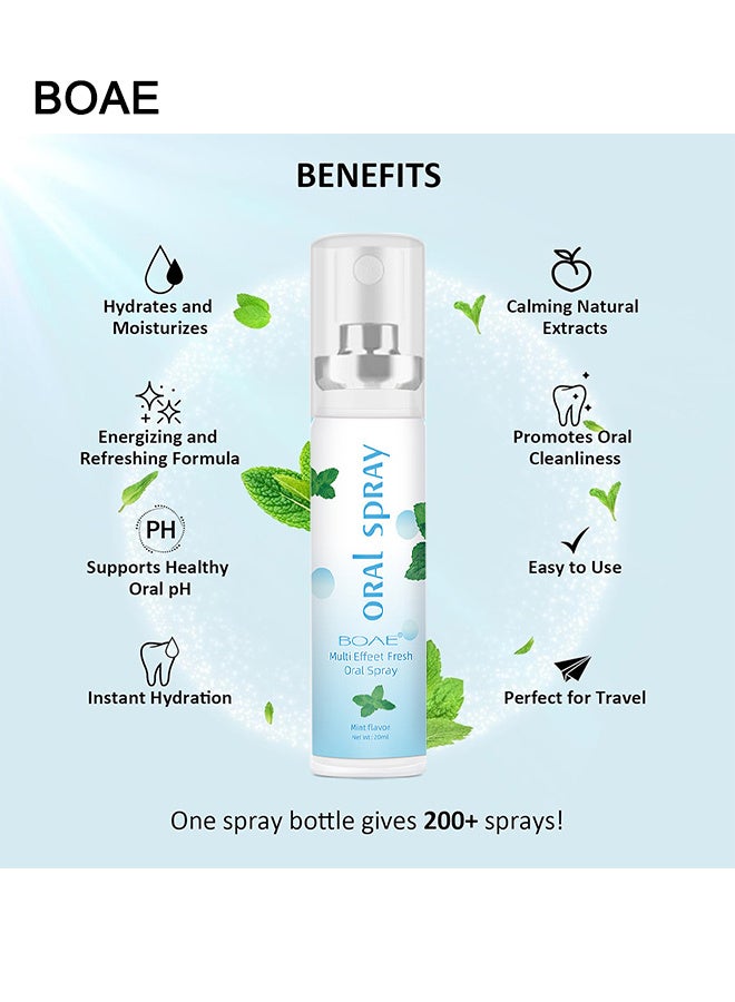 BOAE Multi Effeet Fresh Oral Spray 20ml, Bad Breath Treatment For Adults, Mint Flavor Mouth Freshener, Effective Mouth Spray, Breath Freshener Spray, Oral Care Spray, Mouth Healthy Care - Image 3