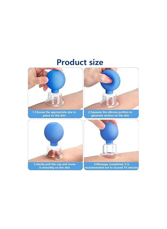 Generic - GEERDAN 4 Piece Cupping Glass Set, Facial Cupping Set, Face Vacuum Suction Massage Bowls Neck Head Face for Gede Body Area, for Firm Skin, Wrinkle Reduction, Detoxification, Stimulation Lymphatic Flow - Image 1