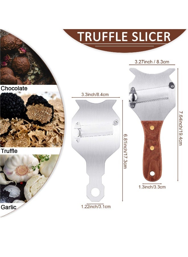 Truffle Slicer, SYOSI 2 Pcs Adjustable Blade Rosewood Handle Stainless Steel Cheese Chocolate Truffle Cutter for Kitchen Supplies - Image 2
