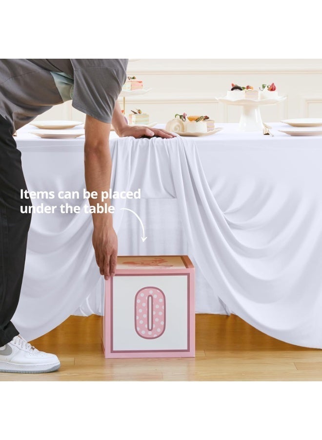 White Table Skirts for Rectangle Tables 6ft Spandex Tablecloths for Wedding Birthday Party Dining Banquet Table - Image 4