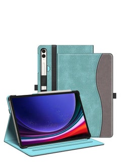 For Samsung Tab S9 plus/S8+/S7+/S7FE 12.4 Tablet Case with Pen Holder and Adjustable Vision Stand, Slim Flap Auto Sleep/Wake Function
