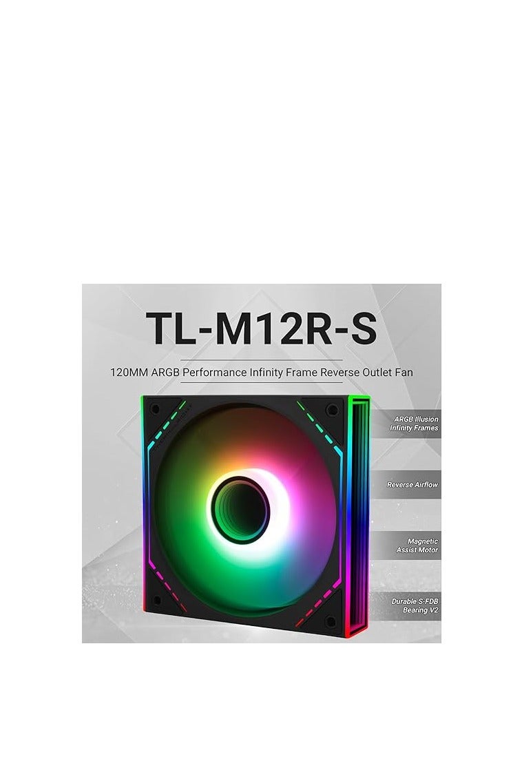 Thermalright TL-M12R-S CPU ARGB Fan 120mm Case Cooler Fan ARGB, 4pin PWM Connector Silent Computer Fan with S-FDB Bearing,Desktop Cooling Inverted Fan has Side ARGB Mirror Light Effect (TL-M12R-S) - Image 3