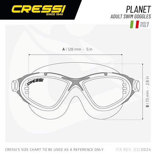Cressi Planet Crystal Silicone Swim Goggles, Black/Black/Red (DE202758) - Image 5