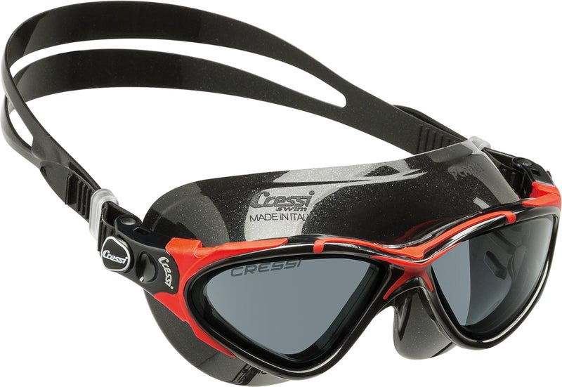 Cressi Planet Crystal Silicone Swim Goggles, Black/Black/Red (DE202758) - Image 3