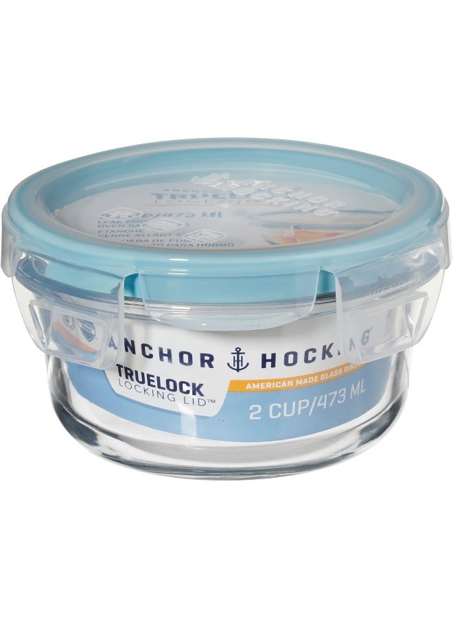 Anchor Hocking, Food Storage Container With TrueLock Locking Lid-(13969) 473ml, Round - Image 1