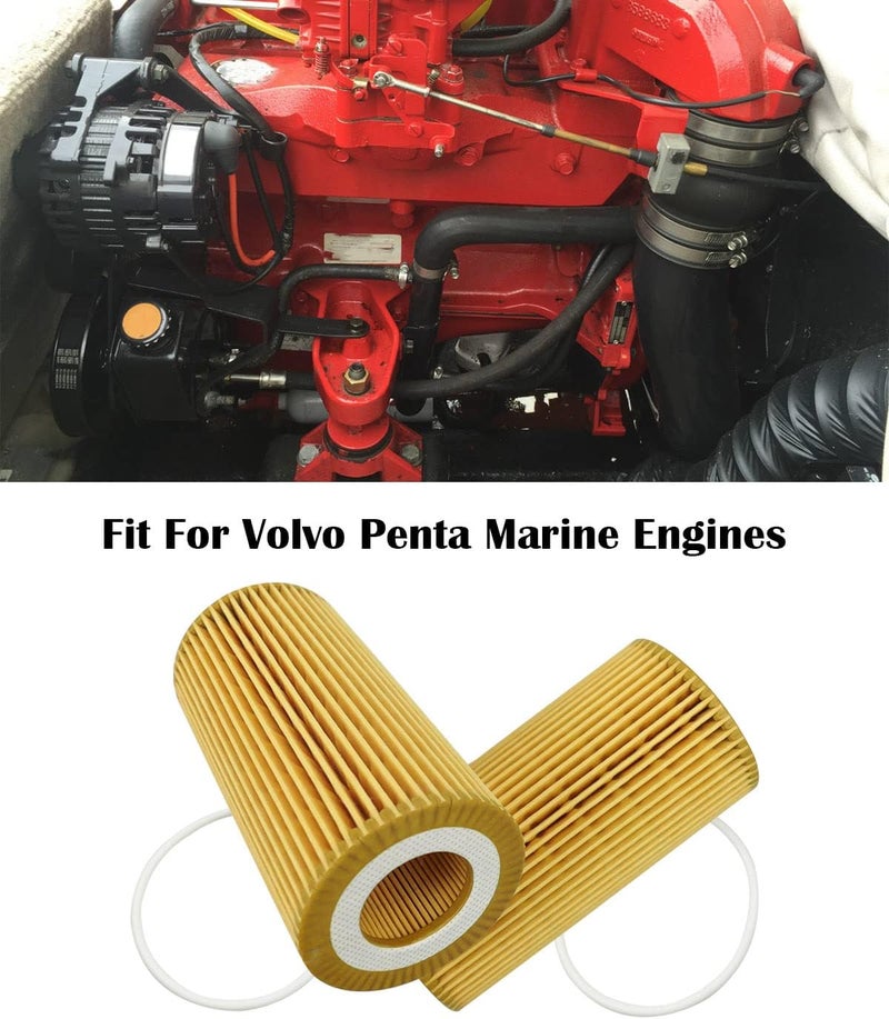 QLZOZB 8692305 Oil Filter Element for Volvo Penta Marine - 2 Pcs with Seal - Image 2