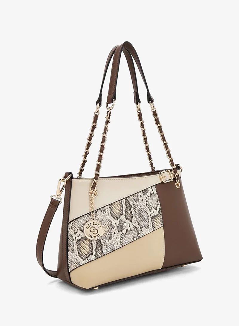 Celeste Panelled Shoulder Bag With Detachable Strap