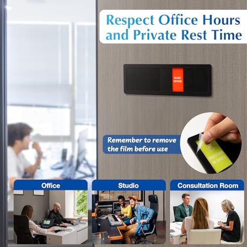 EliteSign Office Door Signs,7 Options-Do Not Disturb, Out of Office, In a Meeting, Working Remotely,Please Knock, Back Soon, Come in Welcome Privacy Door Signs Available and Away for Conference Room & Meeting - Image 4