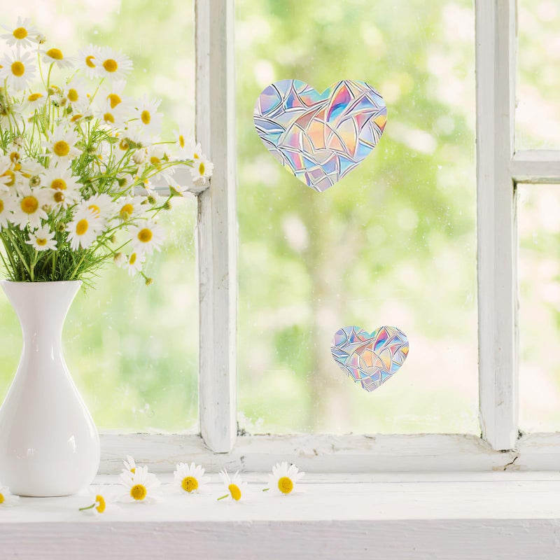 Rainbow Prism Static Window Cling Stickers Butterfly Flower Heart Anti Collision Bird Decals - Image 4