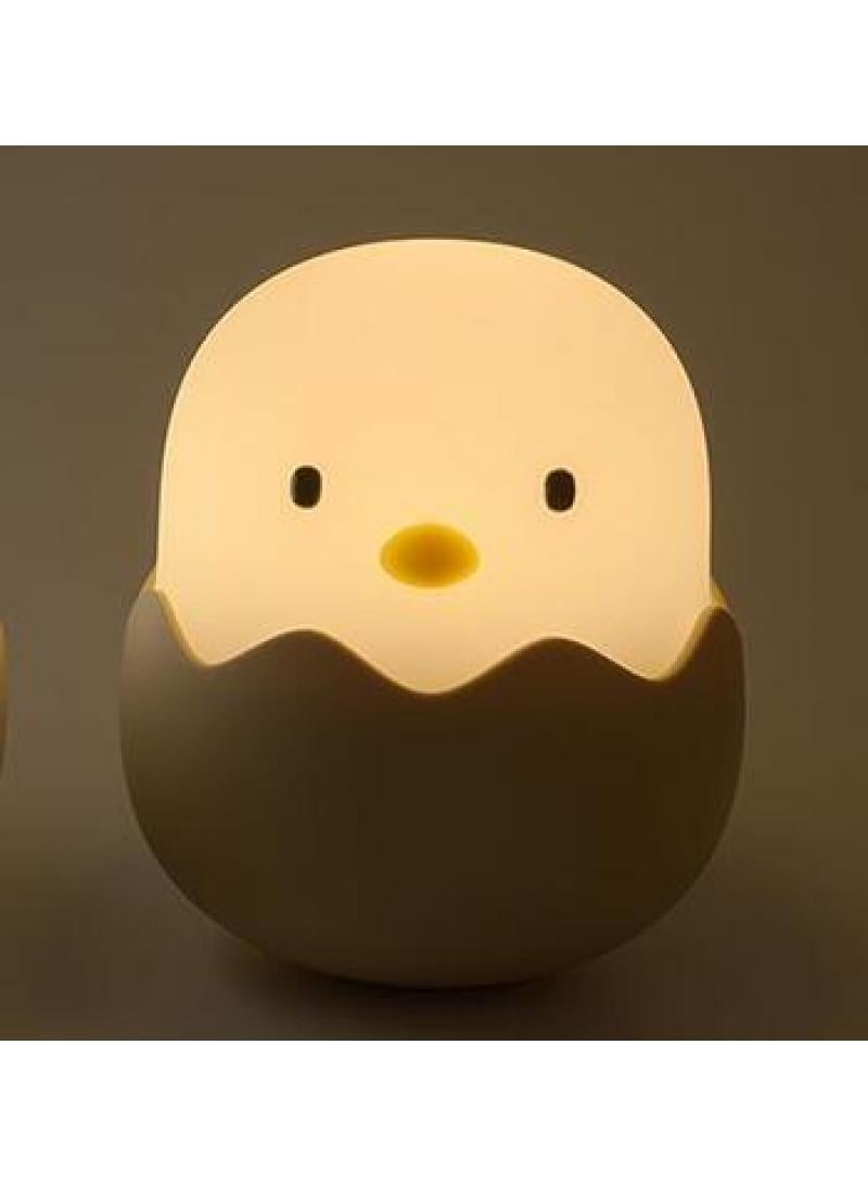 Eggshell chicken night light USB charging bedroom silicone clapping light cartoon egg children's LED desk light