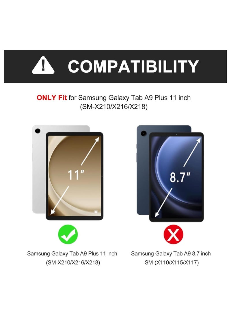 Muzz Samsung Galaxy Tab A9+/A9 Plus Keyboard Case QWERTZ Keyboard Protective Case with Keyboard Black Arabic and English - Image 2