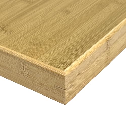 Bamboo Bam & Boo 20" x 20" x 2" Square Natural Bamboo Ottoman Tray with Handles, Bamboo - Image 3