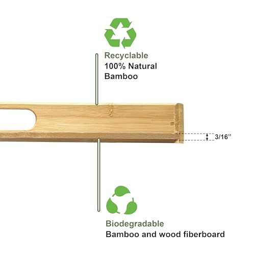 Bamboo Bam & Boo 20" x 20" x 2" Square Natural Bamboo Ottoman Tray with Handles, Bamboo - Image 5