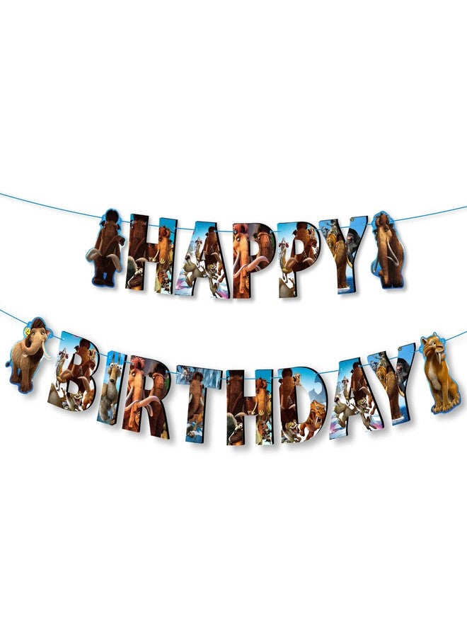 Seyal Icee Age Happy Birthday Banner Decoration - Colorful-Themed Party Banner - Fun Wall Decor for Birthday Celebrations-a wonderful happy birthday banner for a perfect celebration. - Image 1
