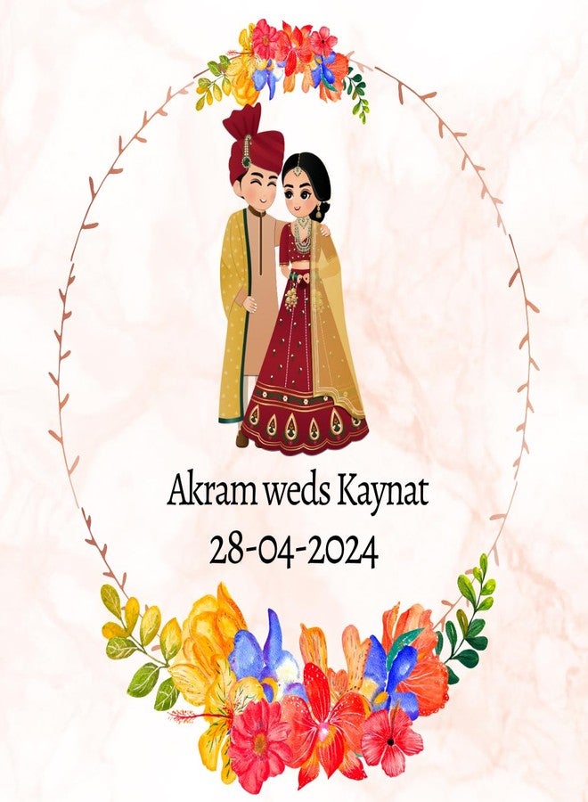 Yellow Nuts ملصقات شكر شخصية لحفلات الزفاف من يلو ناتس، 60 قطعة، هدايا تذكارية لحفلات ذكرى الزواج - Image 1