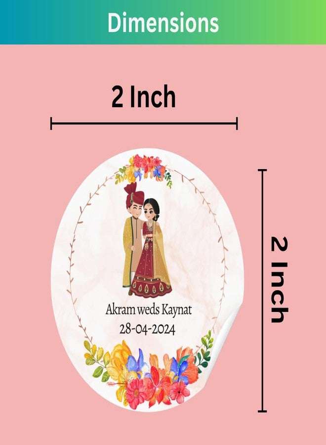 Yellow Nuts ملصقات شكر شخصية لحفلات الزفاف من يلو ناتس، 60 قطعة، هدايا تذكارية لحفلات ذكرى الزواج - Image 3