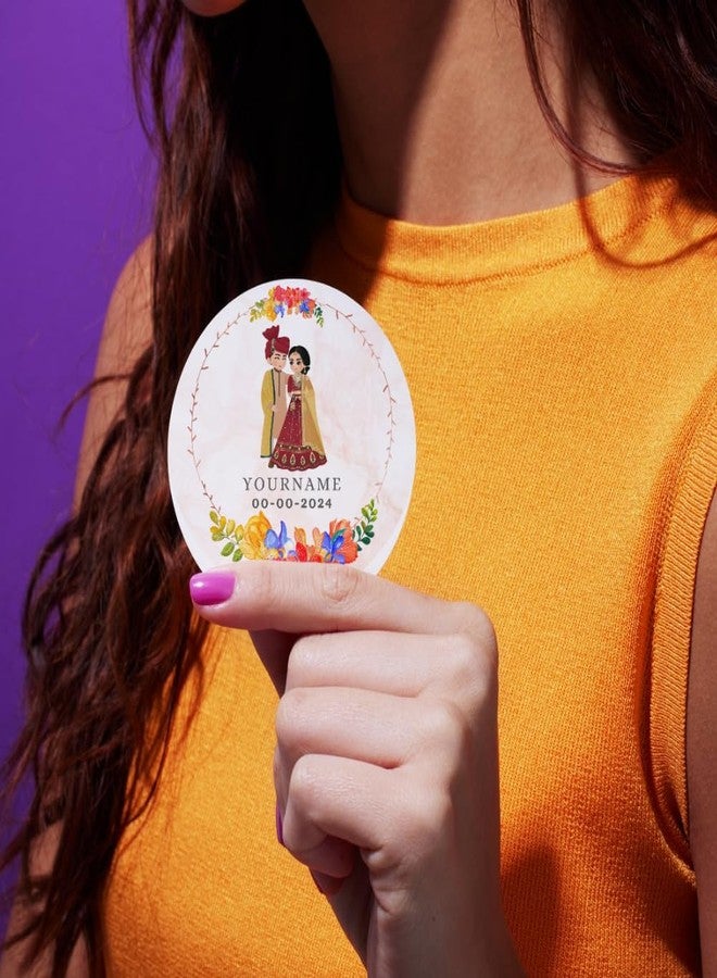 Yellow Nuts ملصقات شكر شخصية لحفلات الزفاف من يلو ناتس، 60 قطعة، هدايا تذكارية لحفلات ذكرى الزواج - Image 2