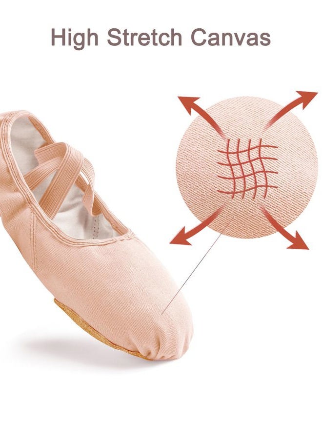 Stelle أحذية باليه نسائية من ستيل، أحذية رقص قماش مرنة، نعل مقسم للفتيات/البالغات، وردي باليه جديد، 5 - Image 4