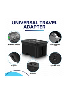 CAROSKI CAROSKI Universal Travel Adapter - International Wall Charger AC Adapter Plug with Wireless Charger 3.4A and Type-C - Fast Charging Travel Adapter  - Image 3