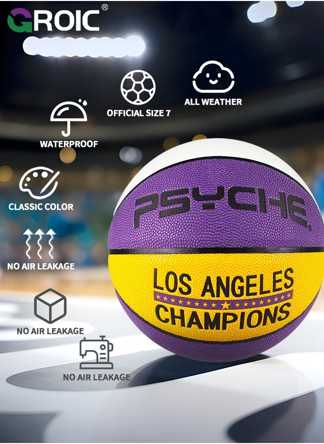 GROIC Basketball Size 7 (29.5 inches), Performance Composite Basketball with Textured, Official Regulation Size 7 Perfect for Indoor Outdoor Court Training & Play Games with Pump Included  - Image 2
