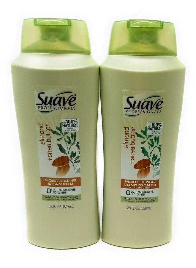 Suave Professional Almond and Shea Butter Shampoo and Conditioner 2 Pack 28 FL OZ Each - Image 1