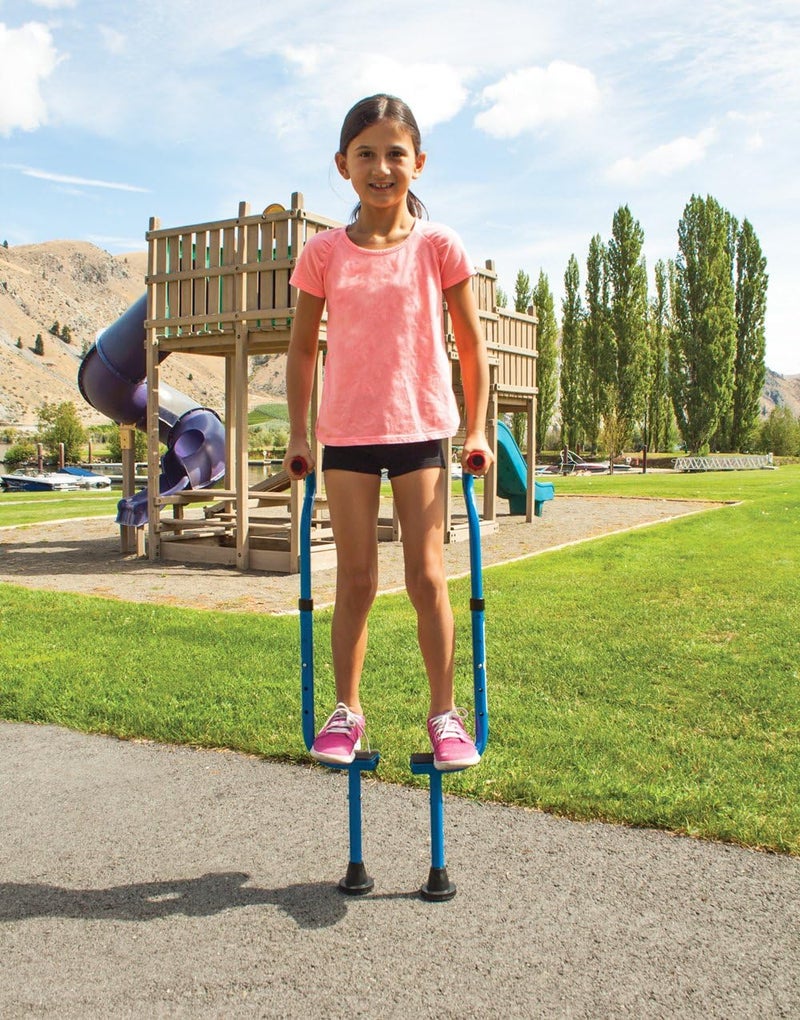 Geospace Adjustable Walkaroo Steel Wee Balance Stilts for Kids - Indoor/Outdoor Play, Exercise, Steel Stilts for Kids- Up to 120 lbs, Height Adjustable Walking Stilts, Kids Stilts -RED - Image 5