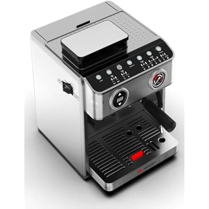 Mebashi Commercial Coffee Machine With Touch Screen Dual Boiler  BuiltIn Grinder 20 Bar Steel MeCcm20612800W - Image 4