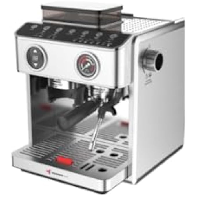 Mebashi Commercial Coffee Machine With Touch Screen Dual Boiler  BuiltIn Grinder 20 Bar Steel MeCcm20612800W - Image 1
