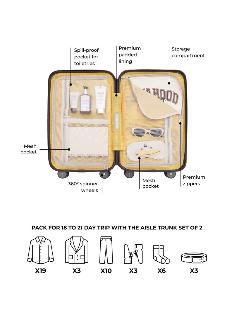 Mokobara The Aisle Trunk Set Of 2 - Durable Polycarbonate Material | Cool Beans, Brown - Image 5