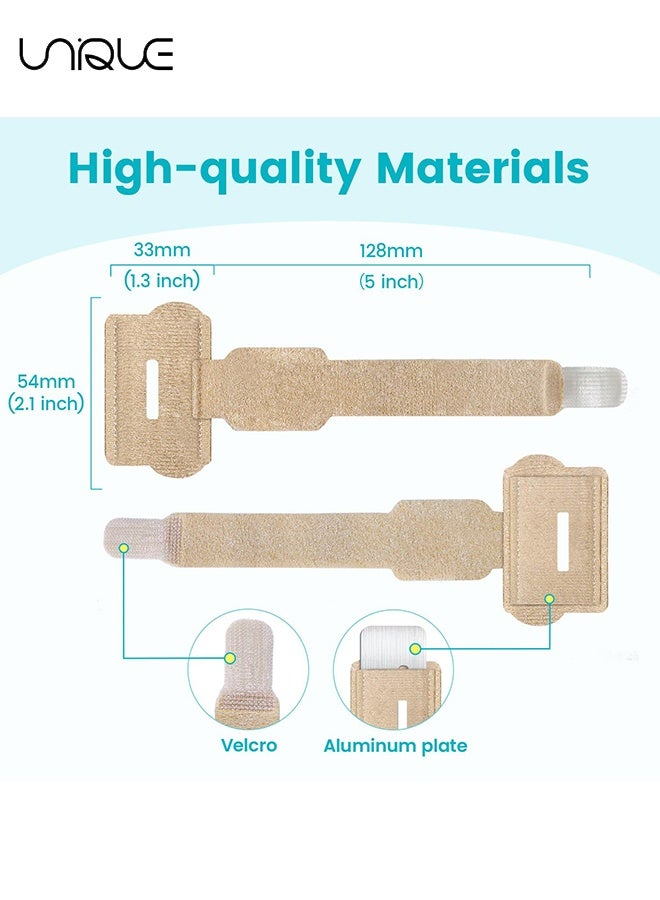 Unique 4 Pcs Hammer Toe Straightener Corrector Wrap - Hammer Toe Straightener for Women & Men - Toe Splint Built-in Aluminum Plate Reusable Fabric Hammer Toe Wraps for Broken Overlapping Crooked Curled Toe and Align Hallux Valgus - Image 2