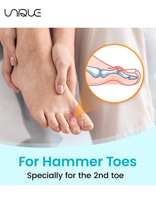 Unique 4 Pcs Hammer Toe Straightener Corrector Wrap - Hammer Toe Straightener for Women & Men - Toe Splint Built-in Aluminum Plate Reusable Fabric Hammer Toe Wraps for Broken Overlapping Crooked Curled Toe and Align Hallux Valgus - Image 4