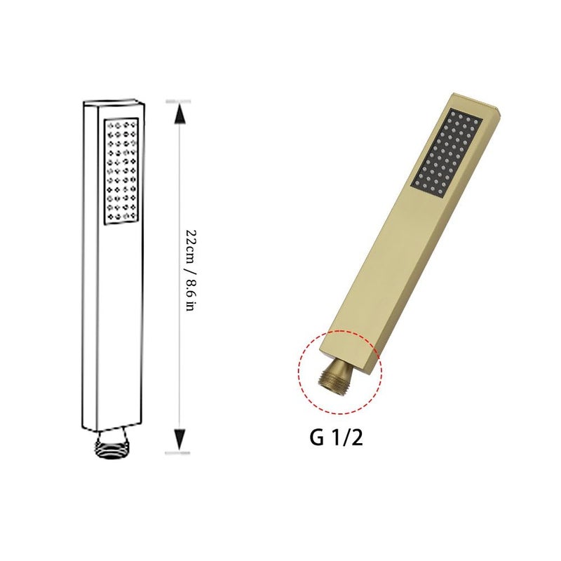 HXYHS Hand Shower Wand Handheld Shower Spray High Pressure Single Function Luxury Hand Showerhead Matte Black - Image 2