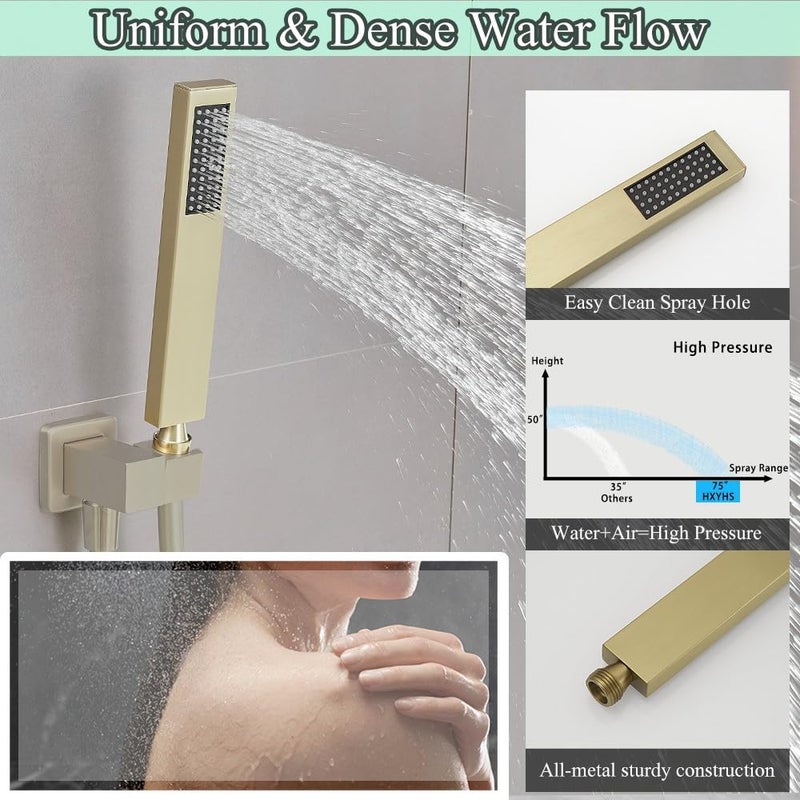 HXYHS Hand Shower Wand Handheld Shower Spray High Pressure Single Function Luxury Hand Showerhead Matte Black - Image 3