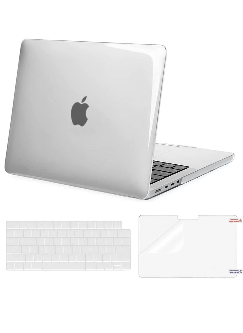 Generic - MacBook Pro 14 inch Case 2021 2022 Release A2442 M1 Pro Max Retina Display Touch ID Plastic Hard Shell & Keyboard Skin & Screen Protector Frost - Image 1
