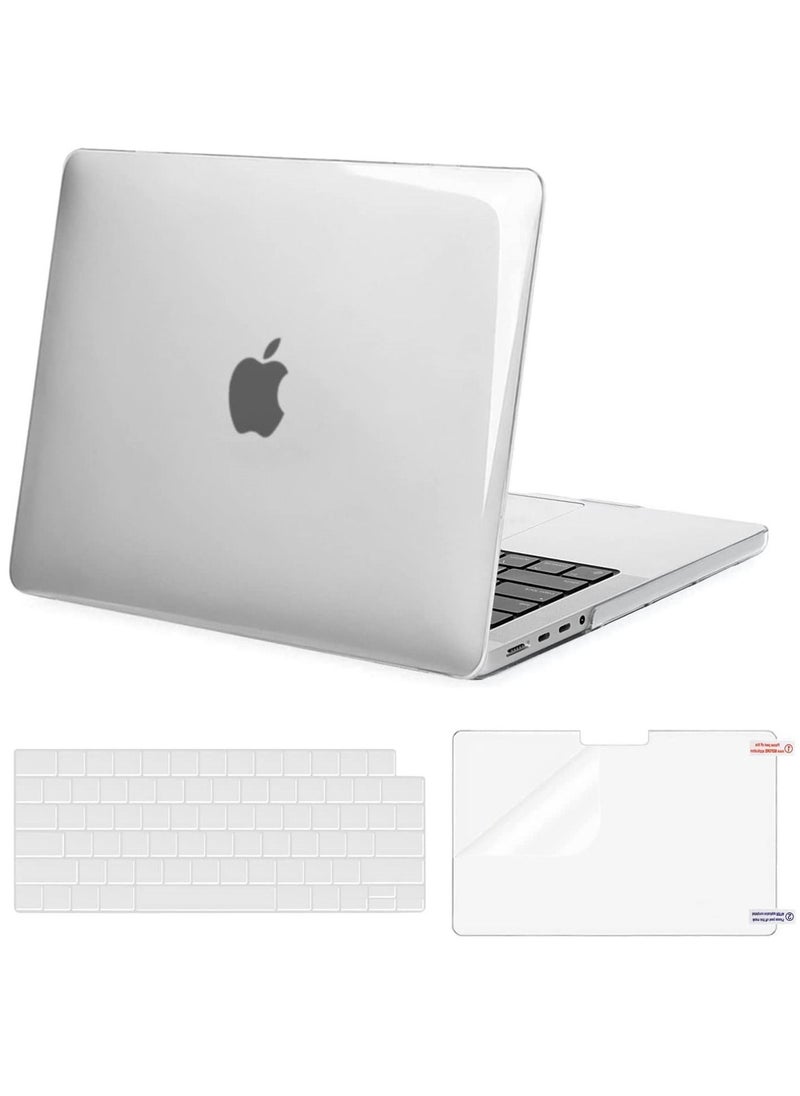 Generic - MacBook Pro 14 inch Case 2021 2022 Release A2442 M1 Pro Max Retina Display Touch ID Plastic Hard Shell & Keyboard Skin & Screen Protector Frost - Image 1