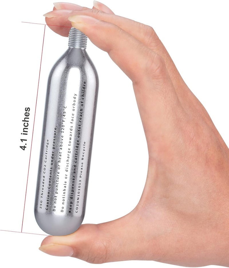 CXWXC خرطوشة CO2 مل threaded بحجم 16 جرام / 25 جرام أو مضخة CO2 لإطارات الدراجات - خرطوشة لمضخة CO2 مع اتصال مل threaded، مضخة CO2 للدراجات على الطرق والجبال - Image 2