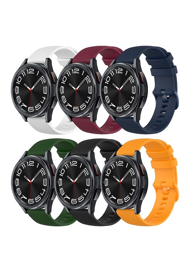 O Ozone Silicone Bands For Samsung Galaxy Watch 3 45mm Galaxy Watch 46mm , 22mm Silicone Sports Replacement Strap with Metal Buckle for Women Men (Pack of 6)  - Image 1