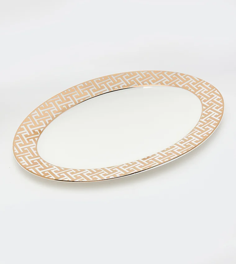 Sur La Table Patterned Platter 31cm White/Gold