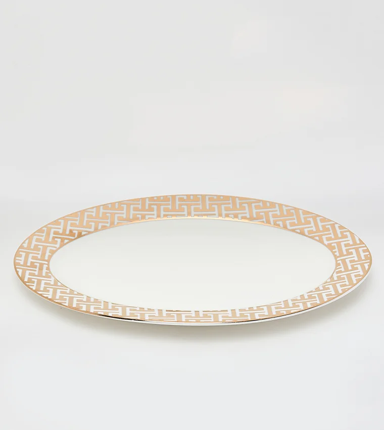 Sur La Table Patterned Platter 31cm White/Gold