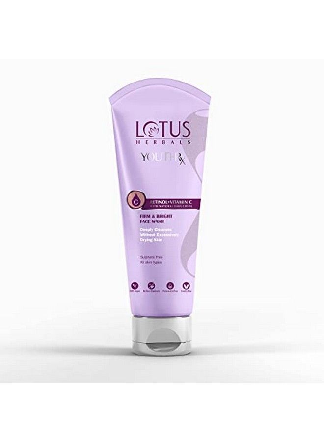 LOTUS HERBALS Youthrx Firm & Bright Face Wash ; Bakuchiol Retinol & Vitamin C ; Anti Ageing & Brightening ; 100Ml  - Image 1