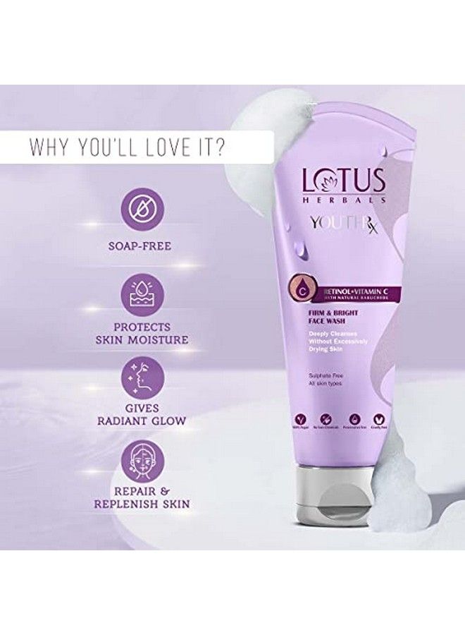 LOTUS HERBALS Youthrx Firm & Bright Face Wash ; Bakuchiol Retinol & Vitamin C ; Anti Ageing & Brightening ; 100Ml  - Image 4
