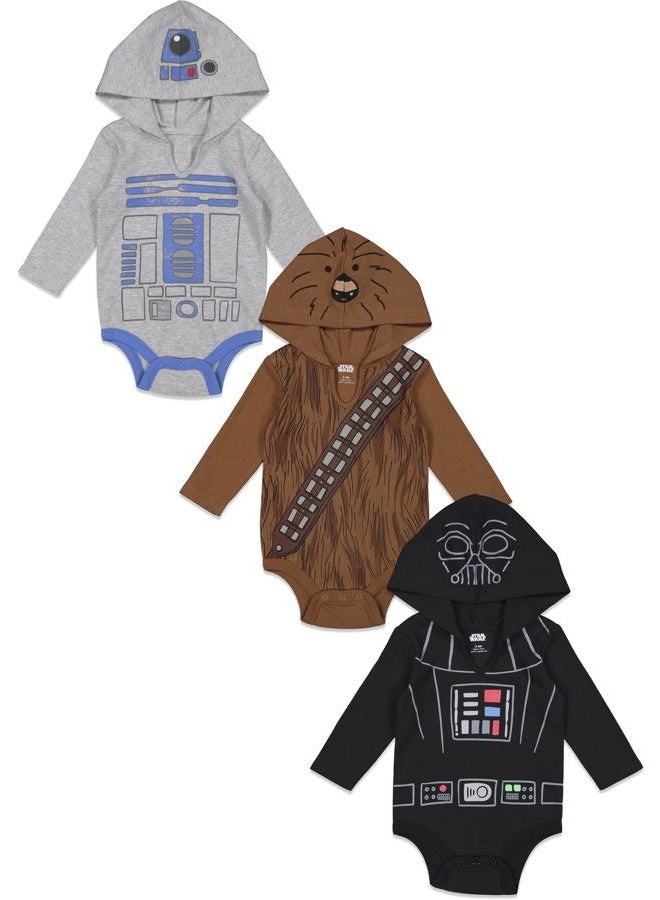 STAR WARS Darth Vader Chewbacca Stormtrooper Baby Boys 3 Pack Bodysuit 3-6 Months - Image 1