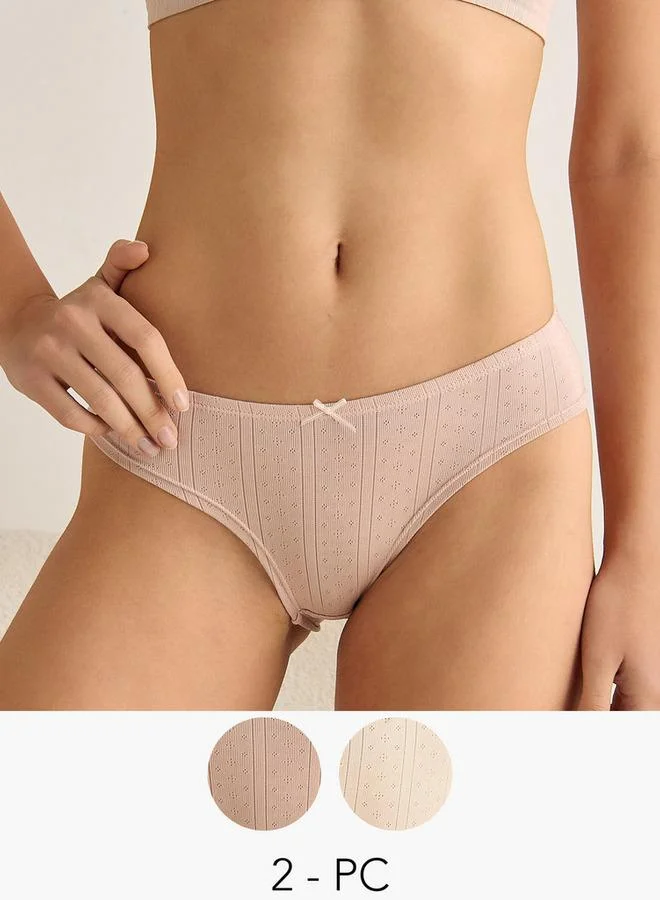 Splash FAV Set of 2 - High Leg Briefs with Bow Accent