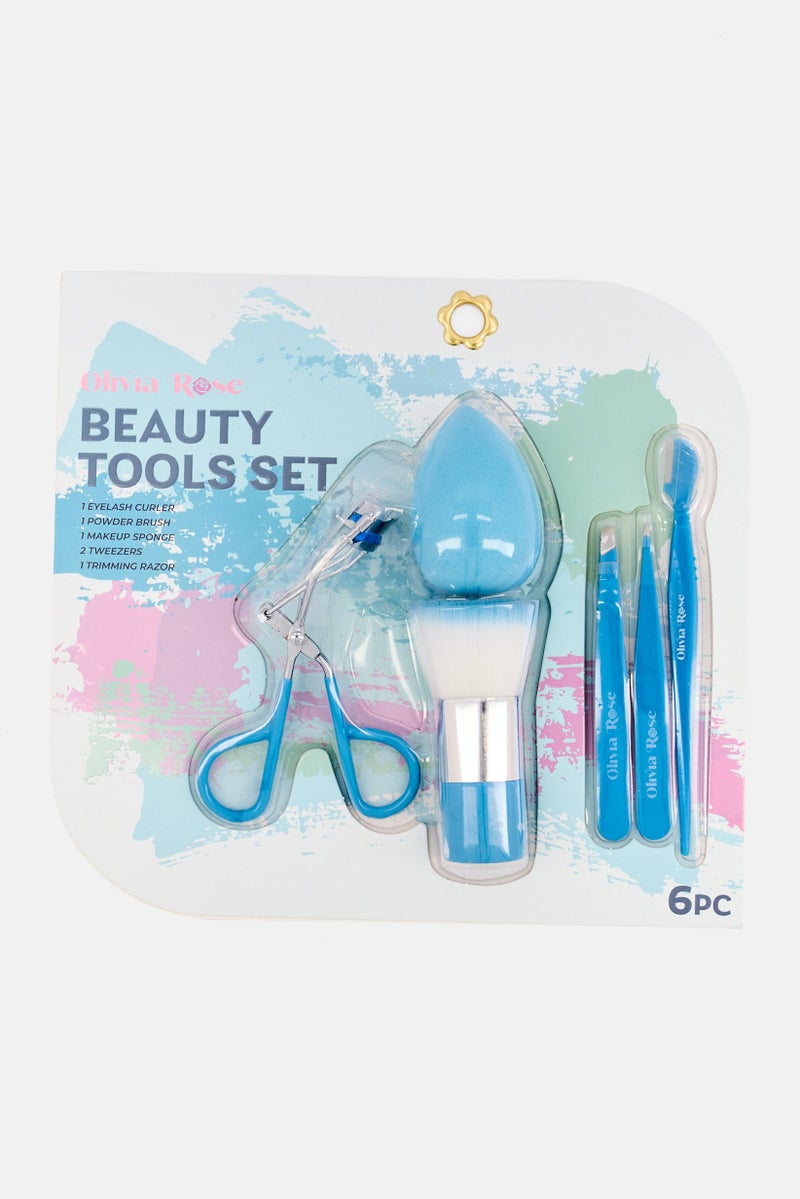 Olivia Rose 6 Pieces Beauty Tools Set, Blue - Image 1