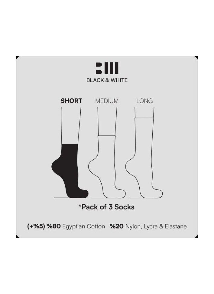 Black & White - White Short Socks Ankle - Image 1