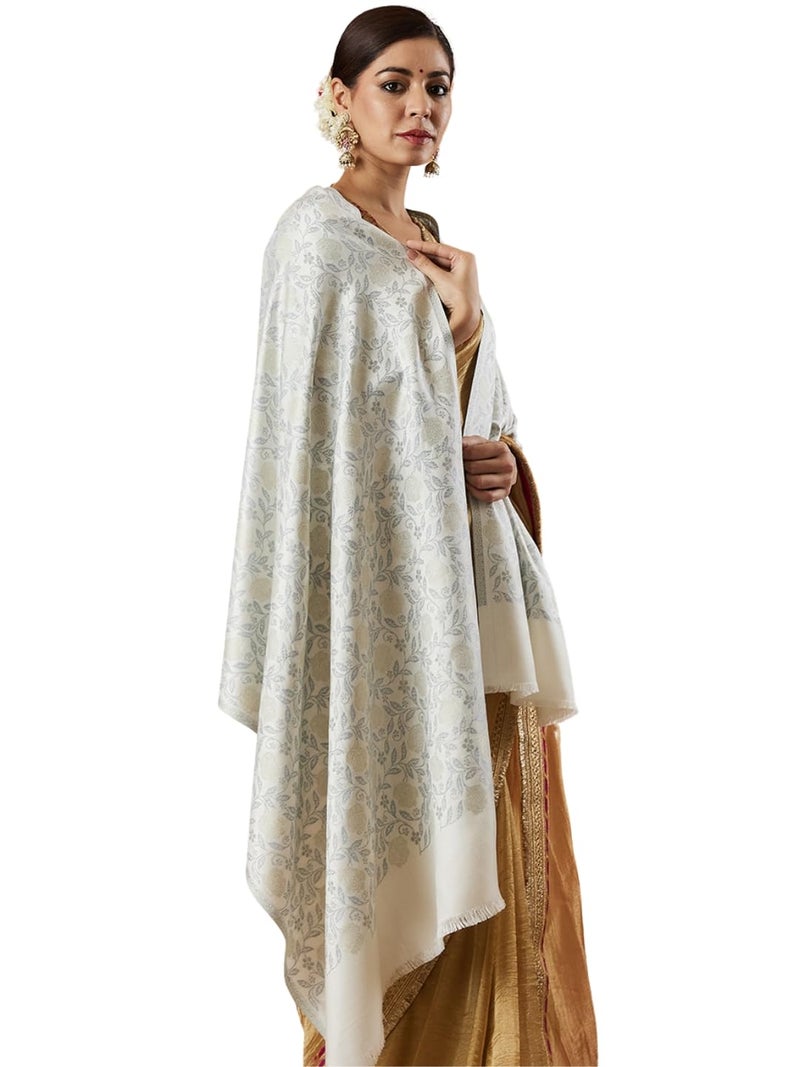 Pashmoda Women Gulnari Kaani Wool Blend Stole (Size : 71X203 CM) - Image 1