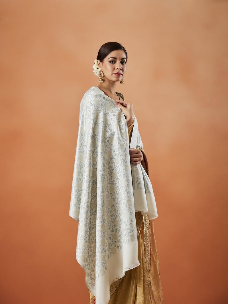 Pashmoda Women Gulnari Kaani Wool Blend Stole (Size : 71X203 CM) - Image 4